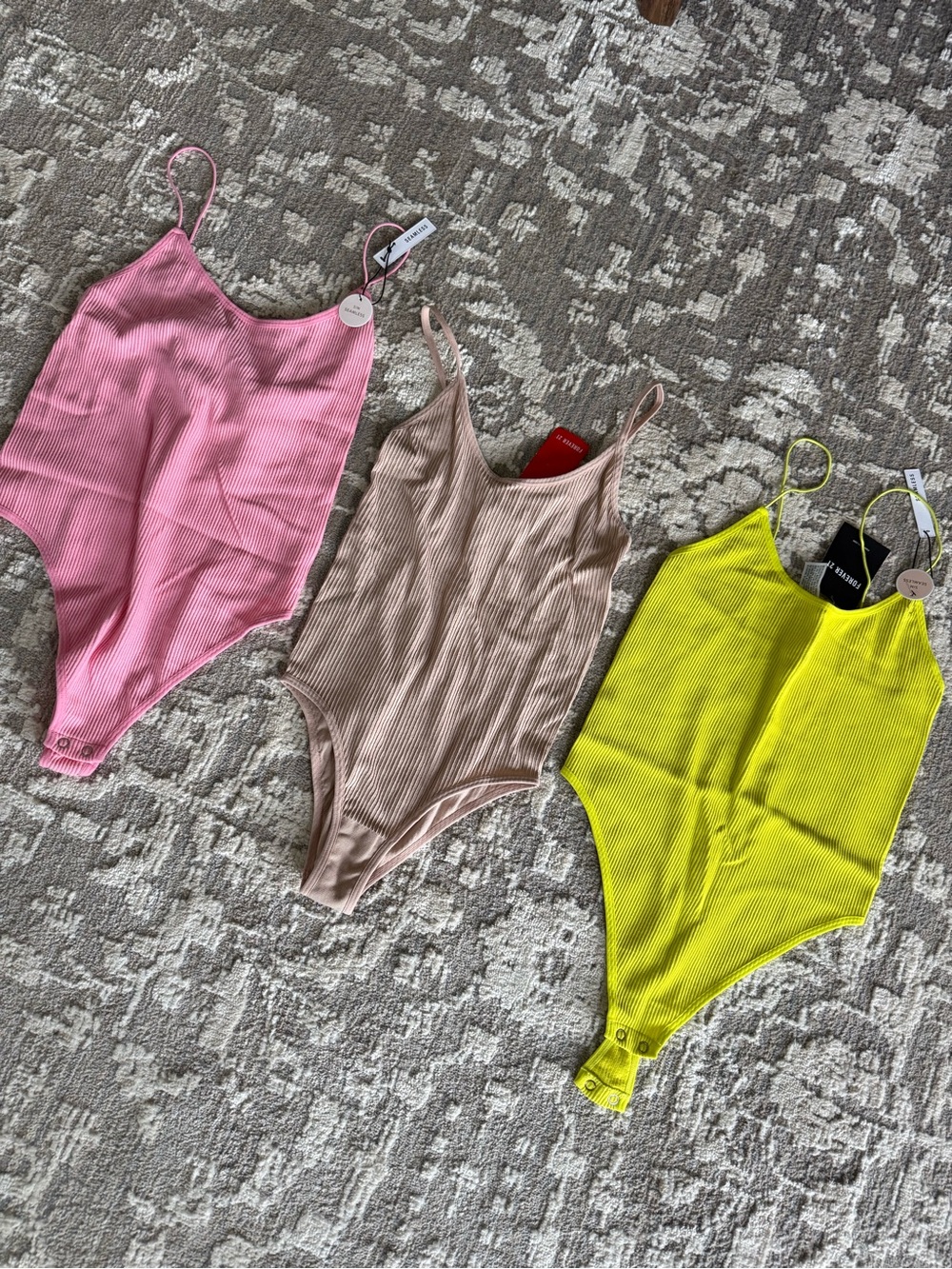 NWT forever 21 Ribbed Scoop-Neck Bodysuits